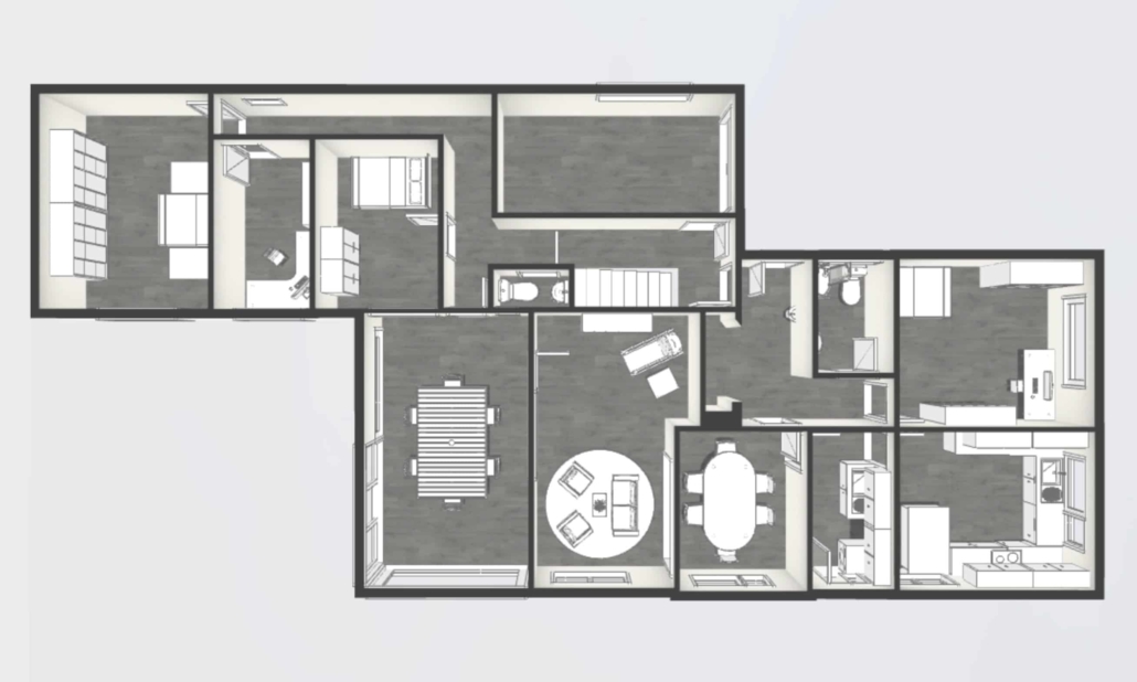 Voorbeeld van een 3D grondplan gemaakt door Certinergie