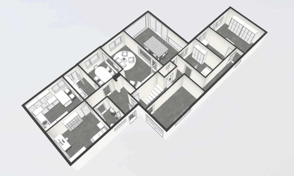 Voorbeeld van een 3D grondplan gemaakt door Certinergie