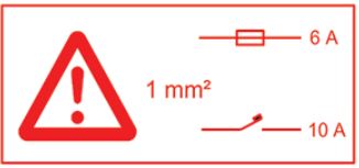 Figure 8.1. Signalisation de la présence de circuit d'une section inférieure à 1,5 mm