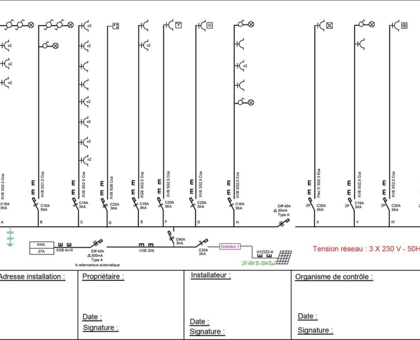 Exemple de schéma unifilaire