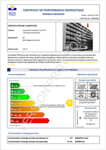 Spécimen PEB Bruxelles