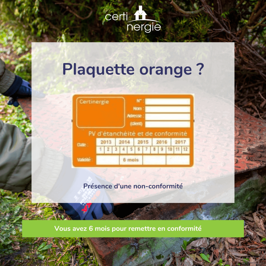 Plaquette orange - test étanchéité citerne mazout