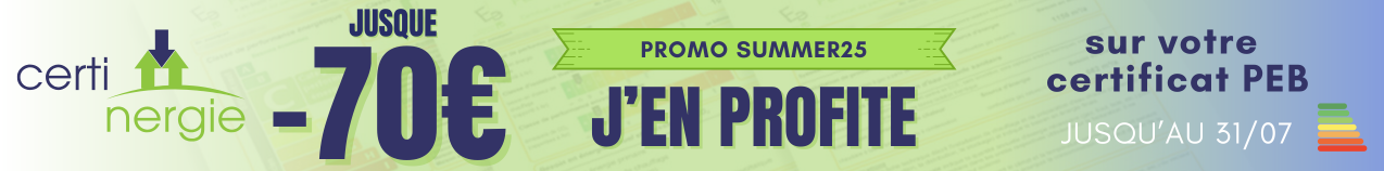 Promo estivale SUMMER25 : -15€ supplémentaires sur votre certificat PEB