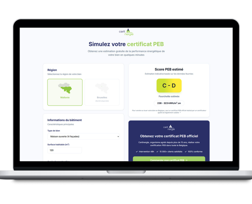 Simulateur PEB Gratuit en Ligne | Estimez votre Score en 2 minutes
